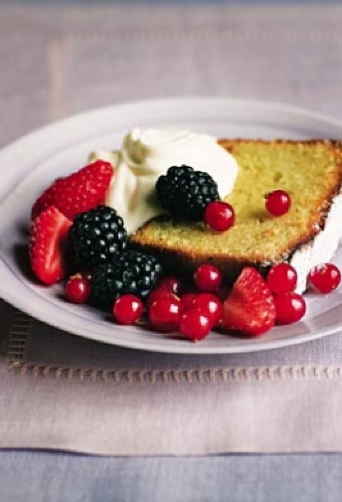 Lemon and Almond Drizzle Cake with Berries