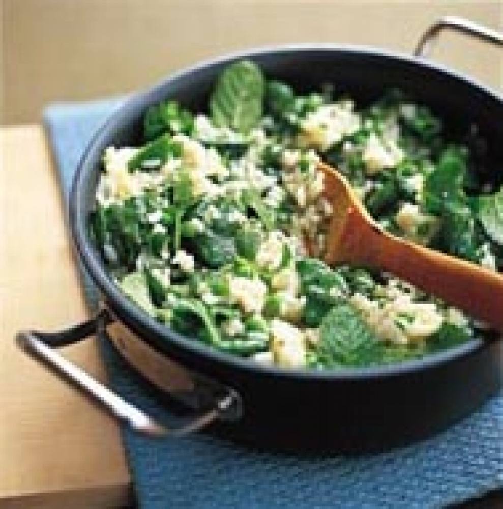 Green Risotto with Spinach, Peas, Herbs and Runner Beans
